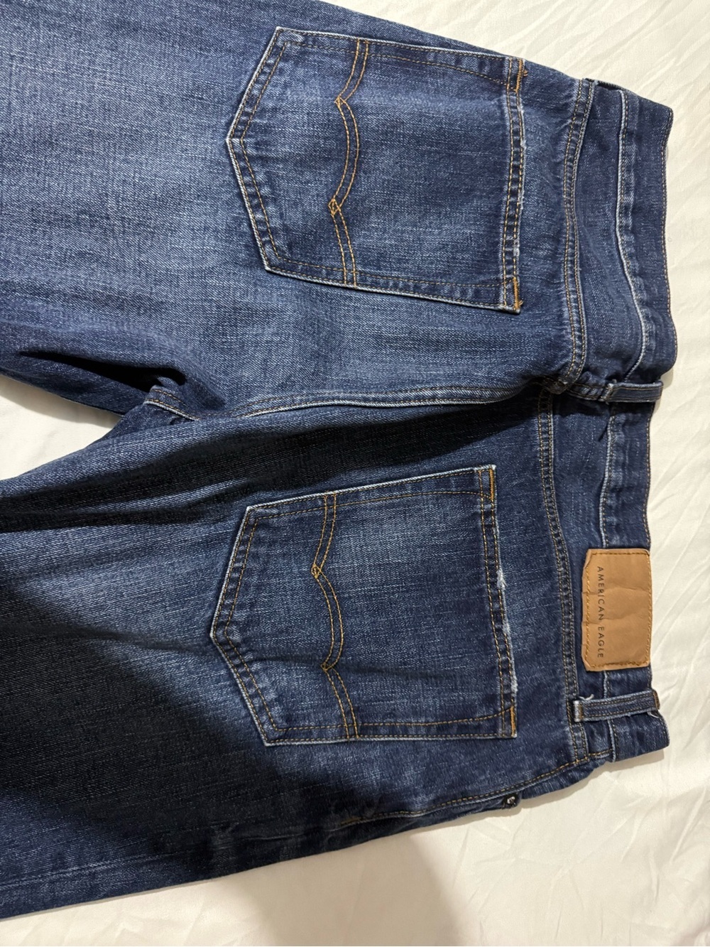 Men's American Eagle Dark Blue Straight-Leg Jeans - Picture 4 of 6